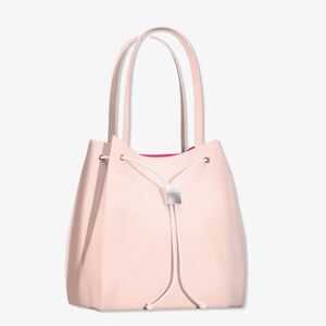Ralph Lauren Pink Textured Tote with Drawstring Closure
